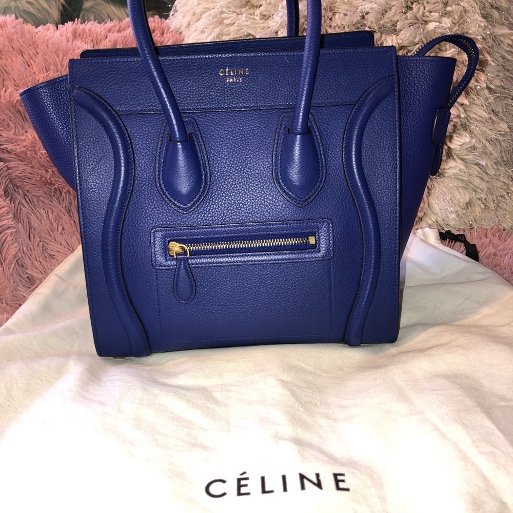 Celine Mini Luggage Colbalt Blue Bag Handbag Purse